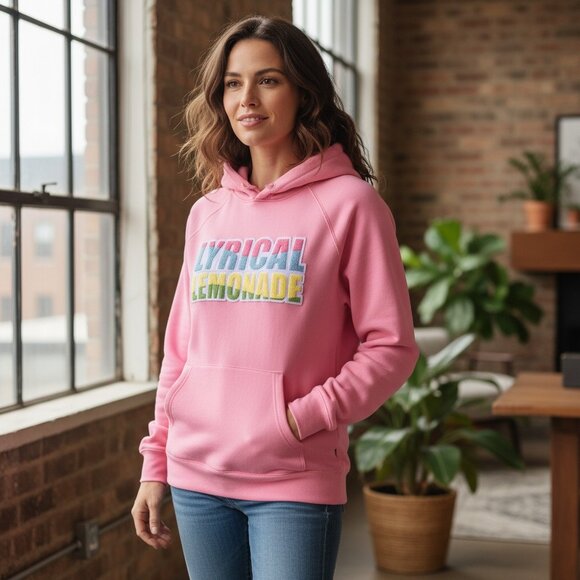 Jordan X Lyrical Lemonade Collaboration Pink Logo Hoodie size L - Picture 2 of 14